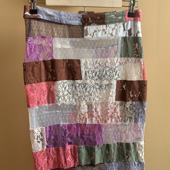 NWT Free People Vintage all Lace Patchwork Long Skirt Size Medium - Picture 5 of 7